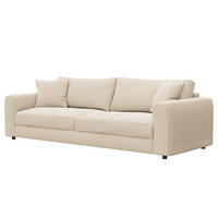3-SITZER SOFA - Beige/Schwarz, Holz/Kunststoff (238/79/106cm) - home24