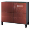 KOMMODE Rova Bordeaux Hochglanz - Bordeaux, Holzwerkstoff (92.5/84.5/35cm) - Vladon