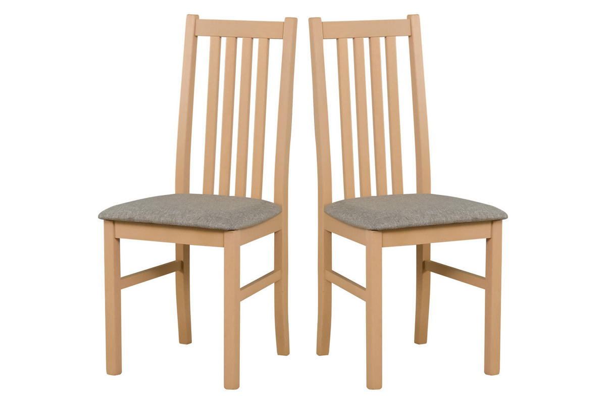 STUHL 2er ONTIKA 1, sonoma - Beige/Sonoma Eiche, Holz (43/94/40cm) - Leaf Design