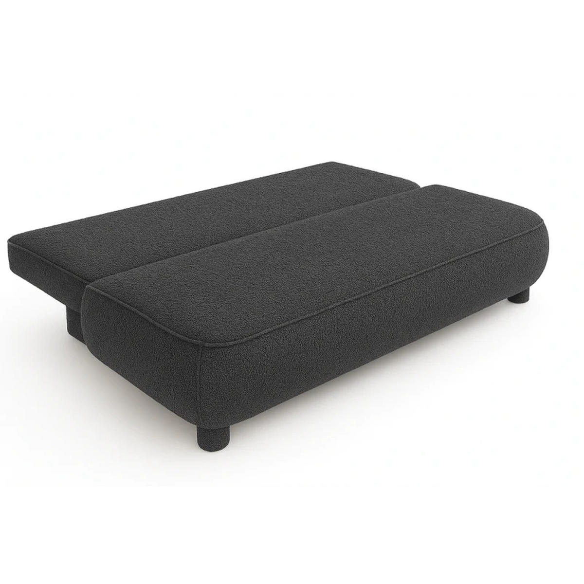 SCHLAFSOFA MAJA, Sofa mit Schlaffunktion und Bettkasten, Farbe: Dunkelgrau, Bouclé-Stoff - Dunkelgrau, Textil (209/96/96cm) - Sepro Meble
