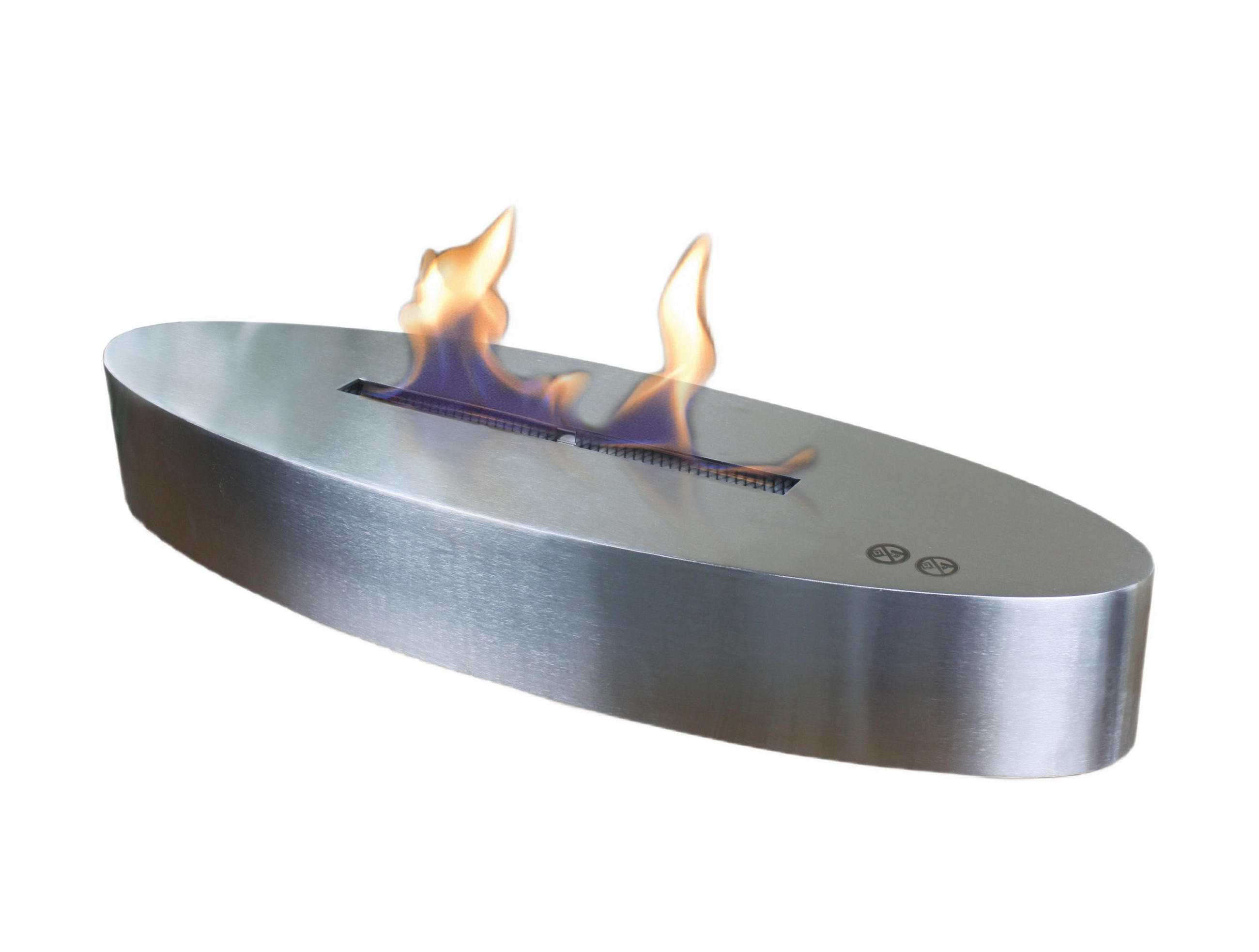 BIOETHANOL-KAMIN Silber Tischmodell inklusive 3 L Brennblock - Silberfarben, Glas (80/12/25cm) - Purline
