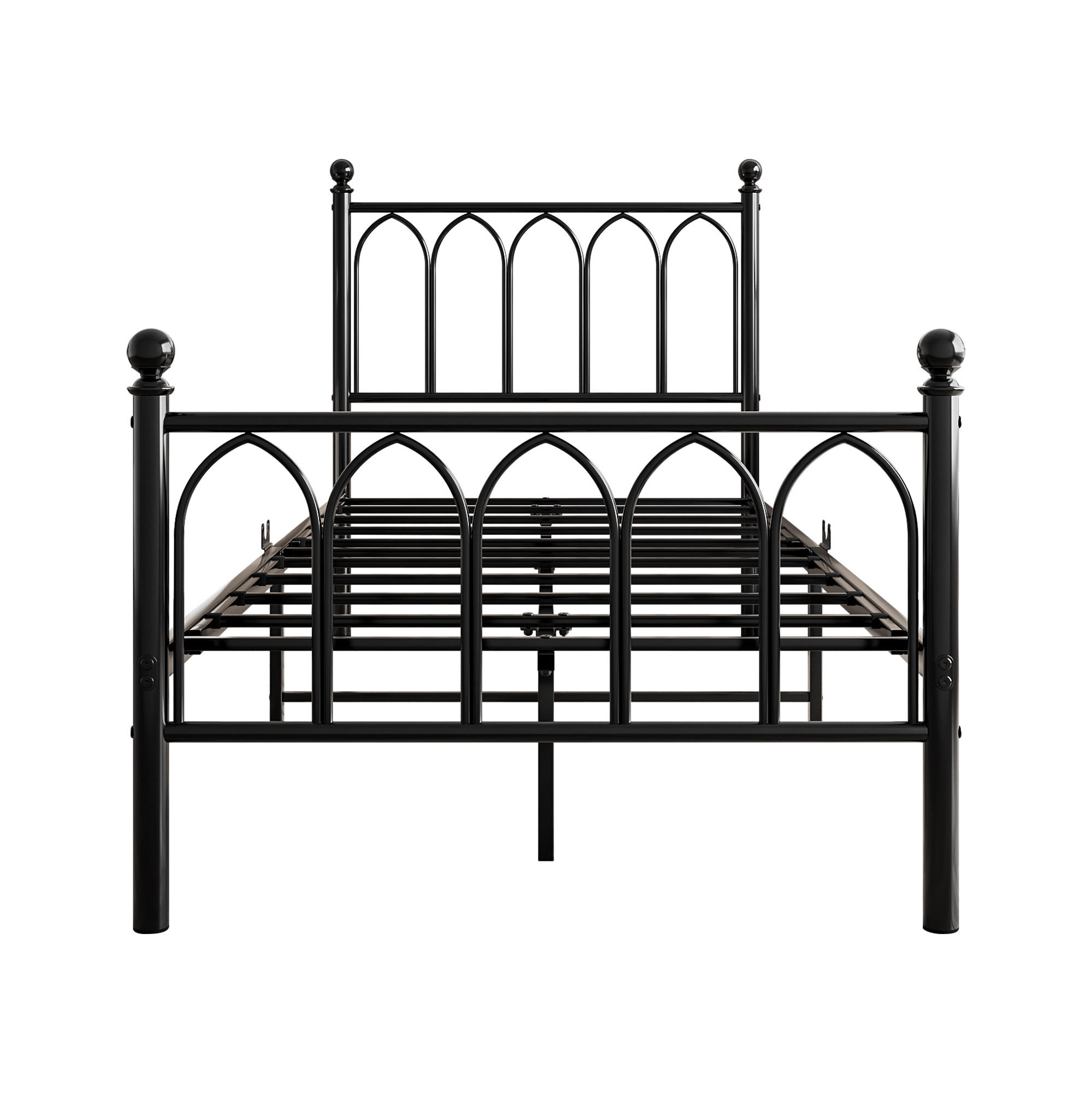 Wishdor Metallbett Schwarz 90x200 cm