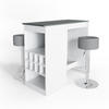 BARTISCH-SET Ross Weiß/Anthrazit 115 x 50 cm mit 2 Barhockern - Anthrazit/Weiß, Holzwerkstoff (115/104.6/50cm) - Vicco