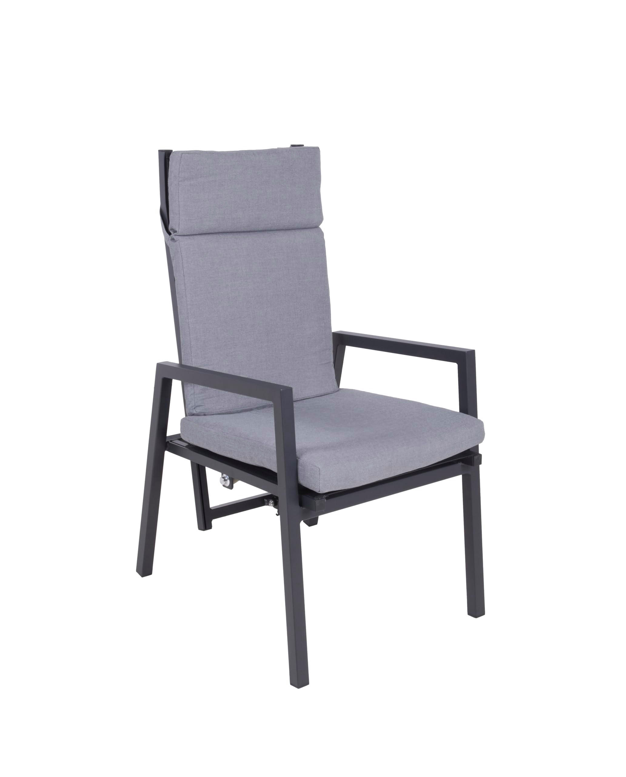 GARTENSTUHL Jule verstellbar Terrassenstuhl - Schwarz, Kunststoff (55/103/70cm) - DELUKE