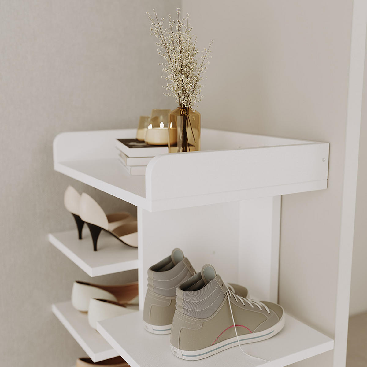 BOTNÍK Stepy Bílá - bílá, kompozitní dřevo (45/114/30cm) - Vicco