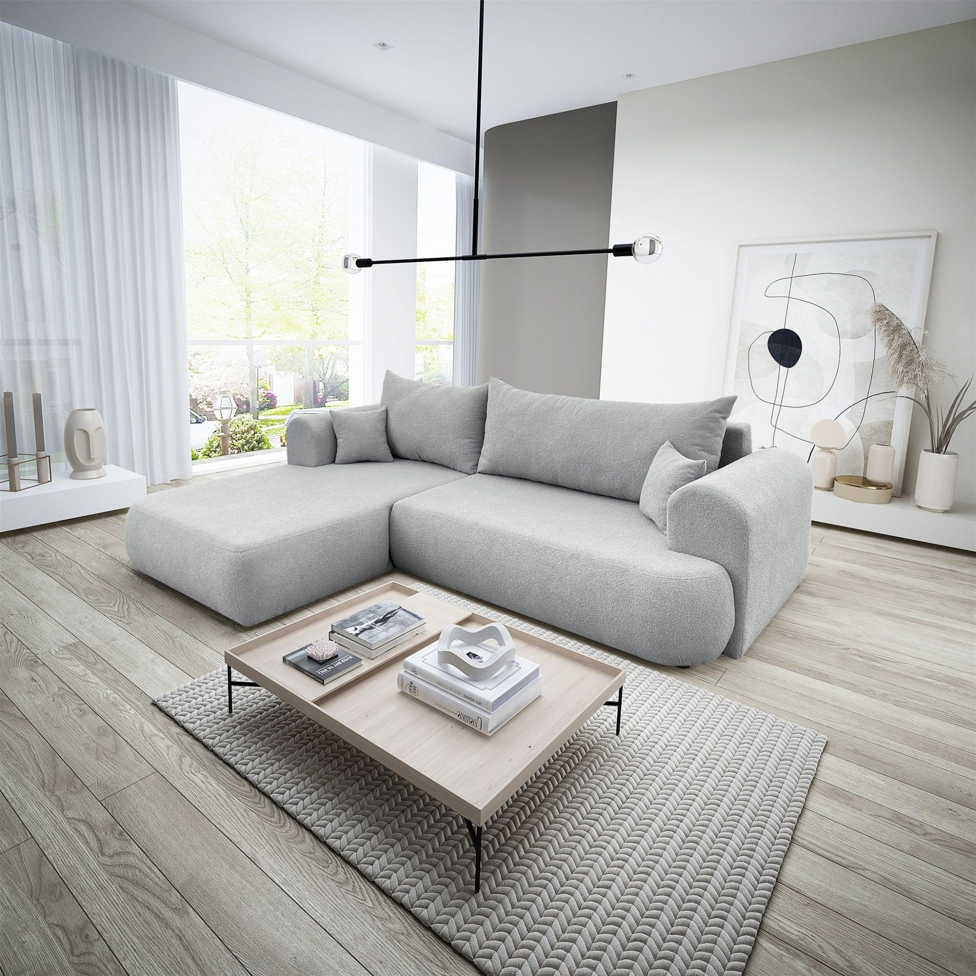 ECKSOFA Anike In Now Or Never - Grau, Holzwerkstoff/Textil (260/173cm) - Fun Möbel