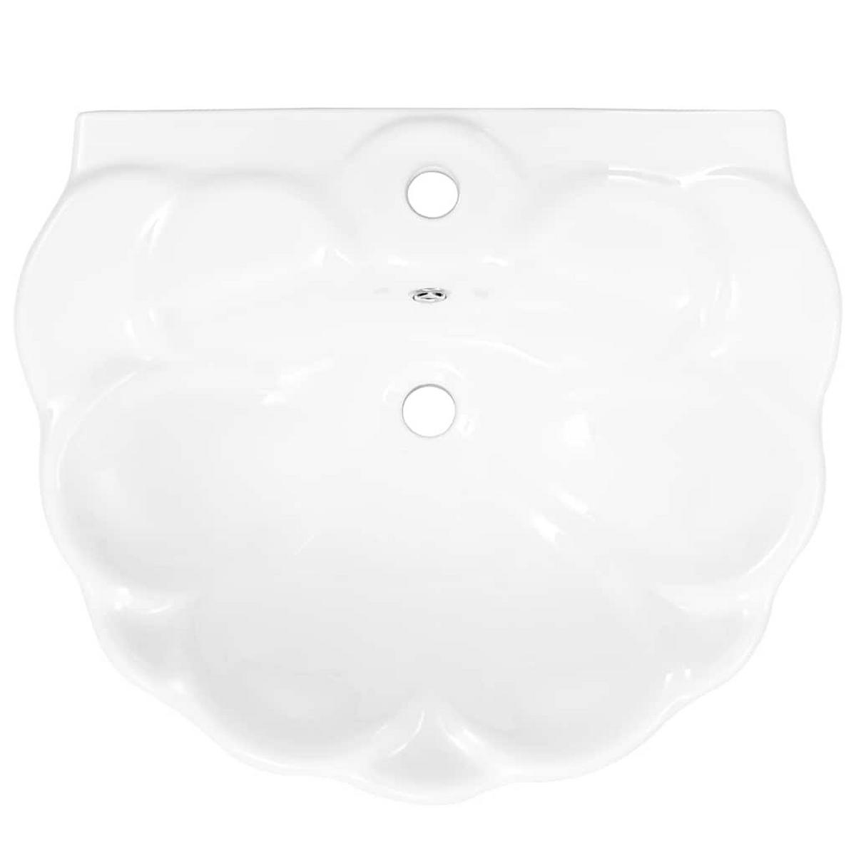 WASCHBECKEN Freistehendes Mit Säule Keramik Weiss 580/510/200 Mm - Weiß, Keramik (51/20/58cm) - vidaXL