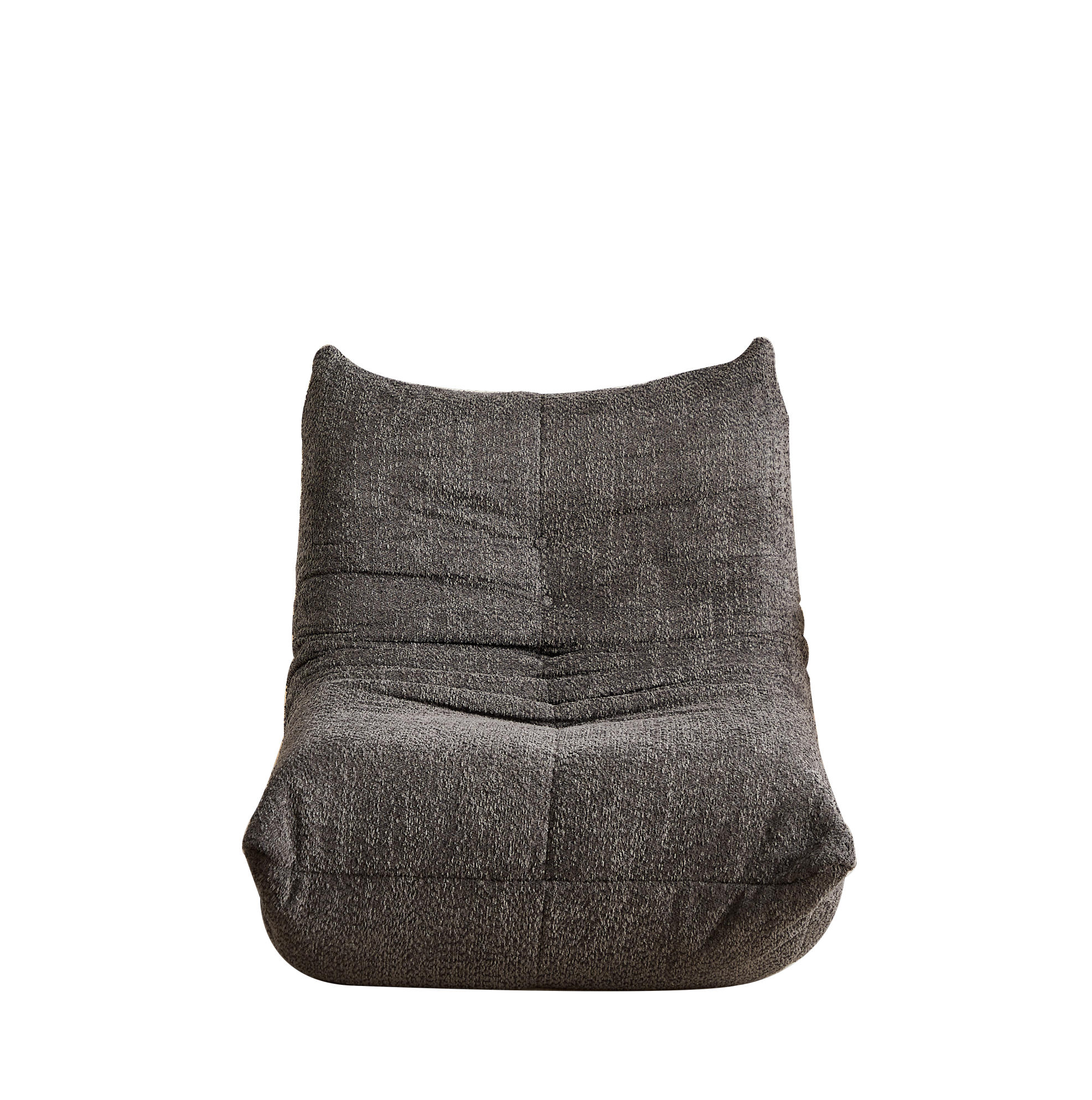 BODEN-LOUNGESSESSEL mit Chenille-Bezug Grau - Grau, Kunststoff (94/71/101cm) - Beauniv
