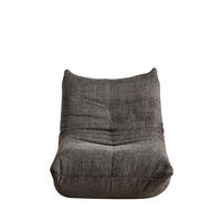 BODEN-LOUNGESSESSEL mit Chenille-Bezug Grau - Grau, Kunststoff (94/71/101cm) - Beauniv