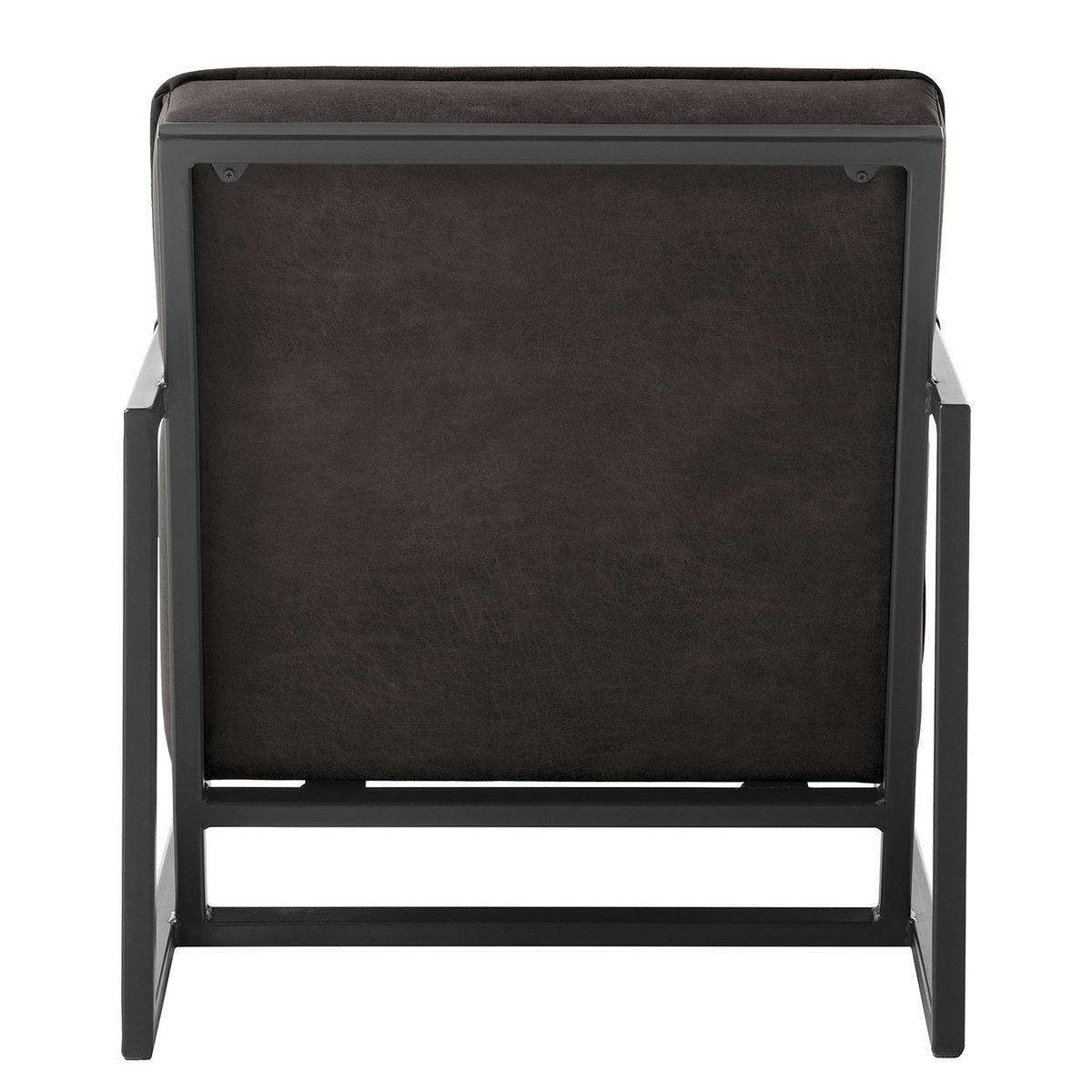 SESSEL - Antiklederlook - Grau, Textil (66/74/82cm) - home24