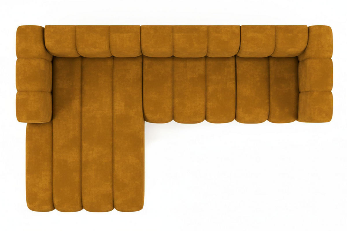 ECKSOFA L-Form Grand L 287 cm, Veloursstoff Salvador, Gelb, Links - Gelb, Holz (287/179cm) - Kaiser Möbel