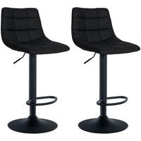 BARHOCKER 2er Set James Kunstleder schwarz schwarz - Schwarz, Kunststoff/Metall (43/108.5/46.5cm) - TPFLiving