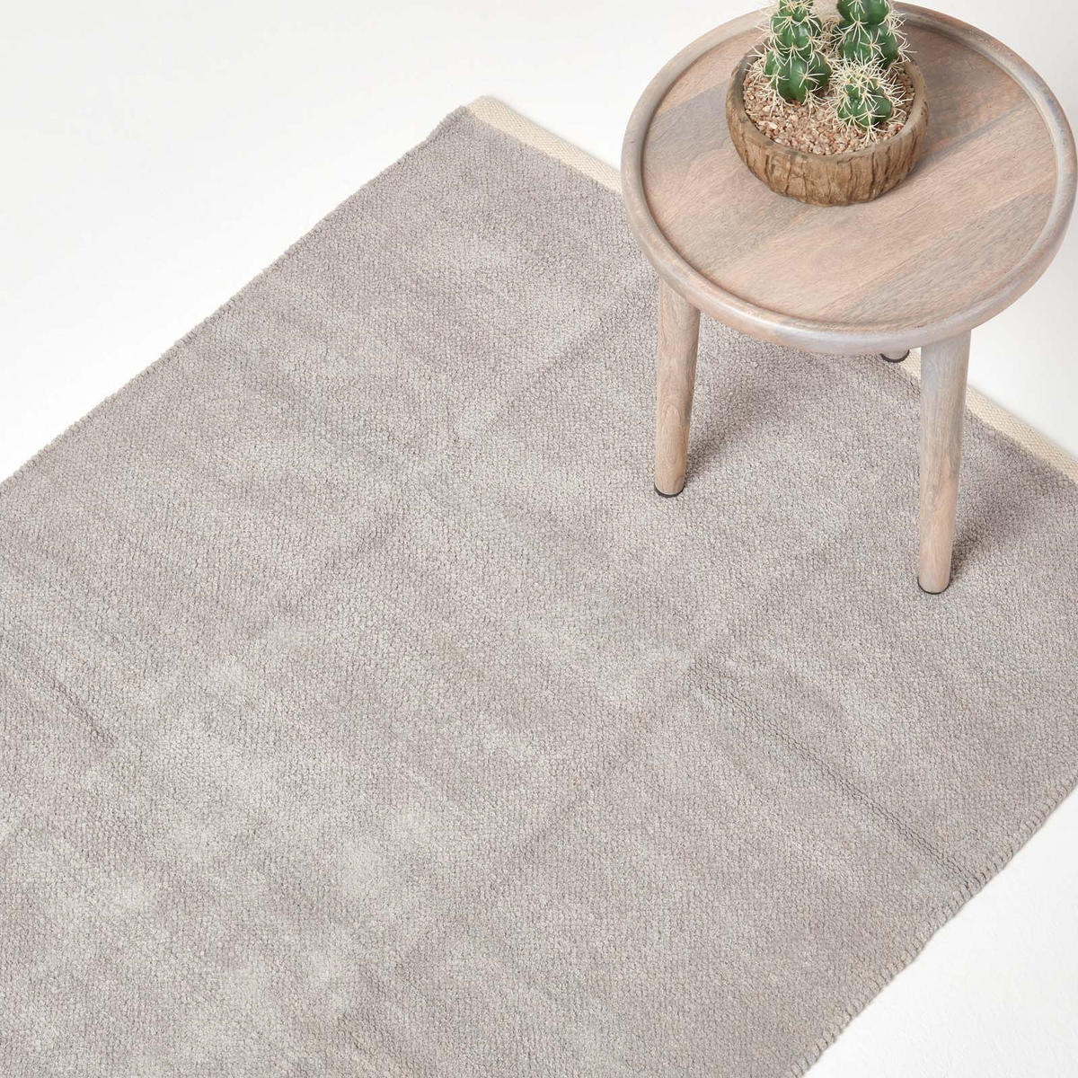 HANDWEBTEPPICH Chenille 110/170 cm - Hellgrau, Textil (110/170cm) - Homescapes