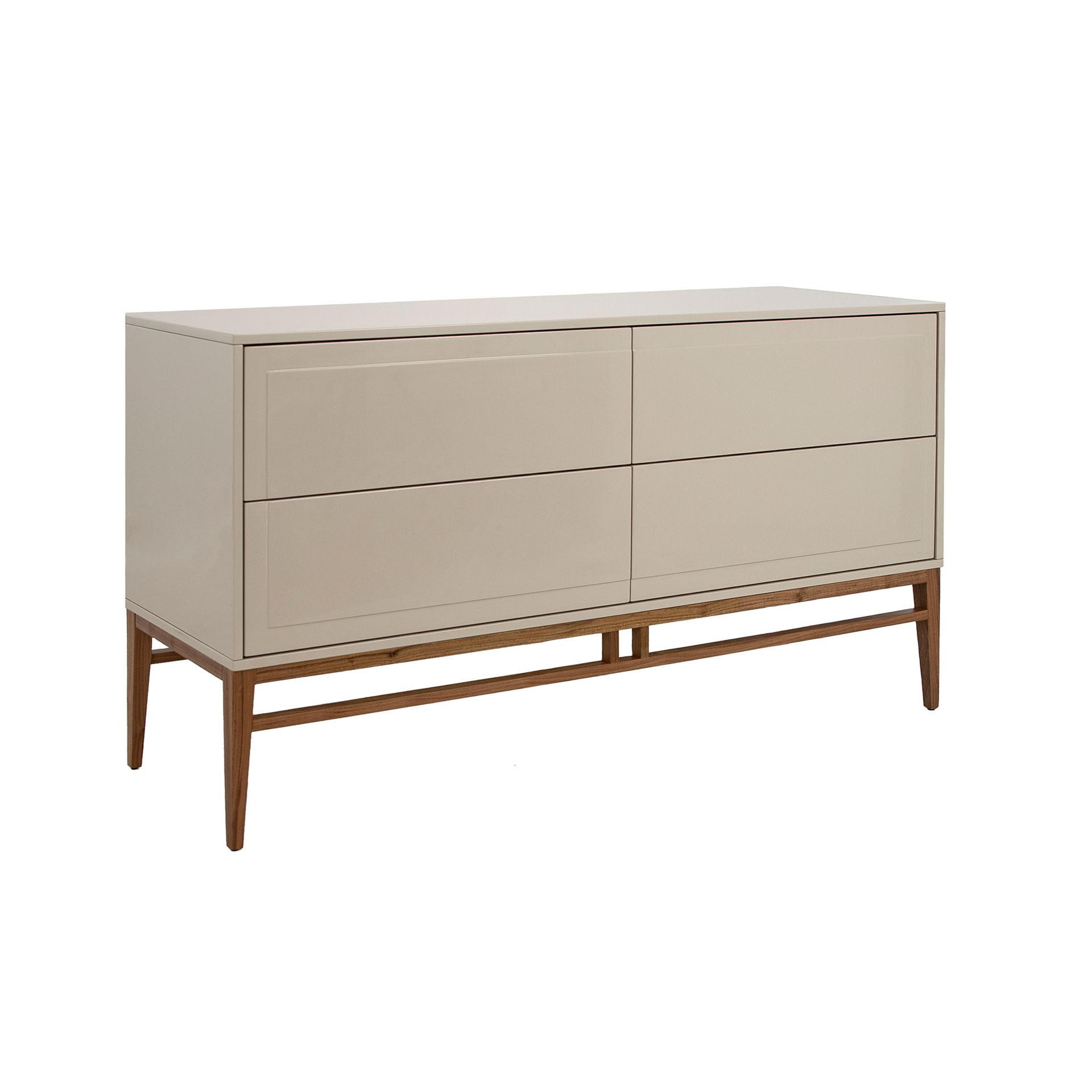 SIDEBOARD Anrichte in Beige und Nussbaumholz 160/45/80 cm - Walnussfarben/Grau, Holz (160/80/45cm) - ANGEL CERDA