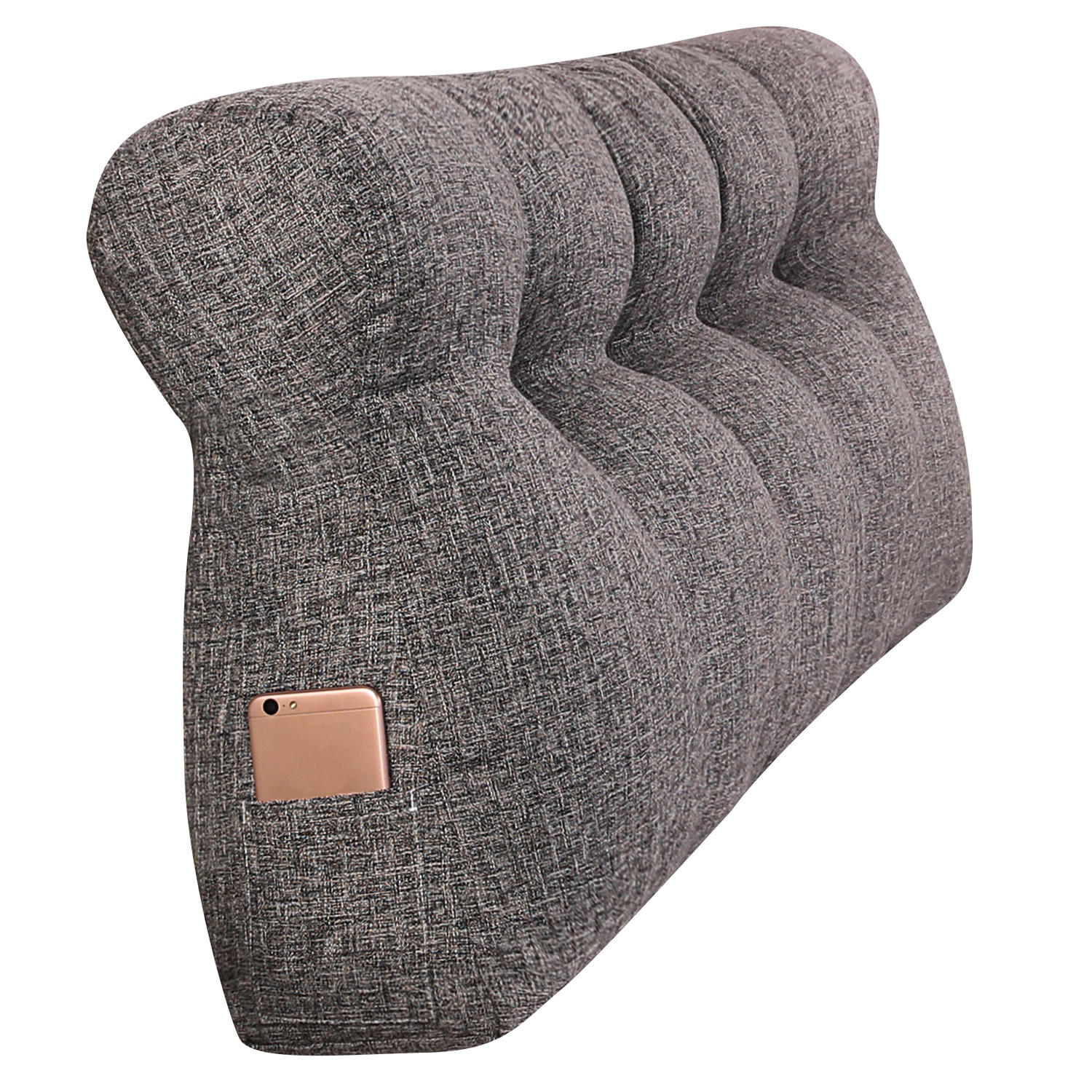 RÜCKENKISSEN Leinen Groß 200cm - Dunkelgrau, Textil (15/200cm) - Vercart