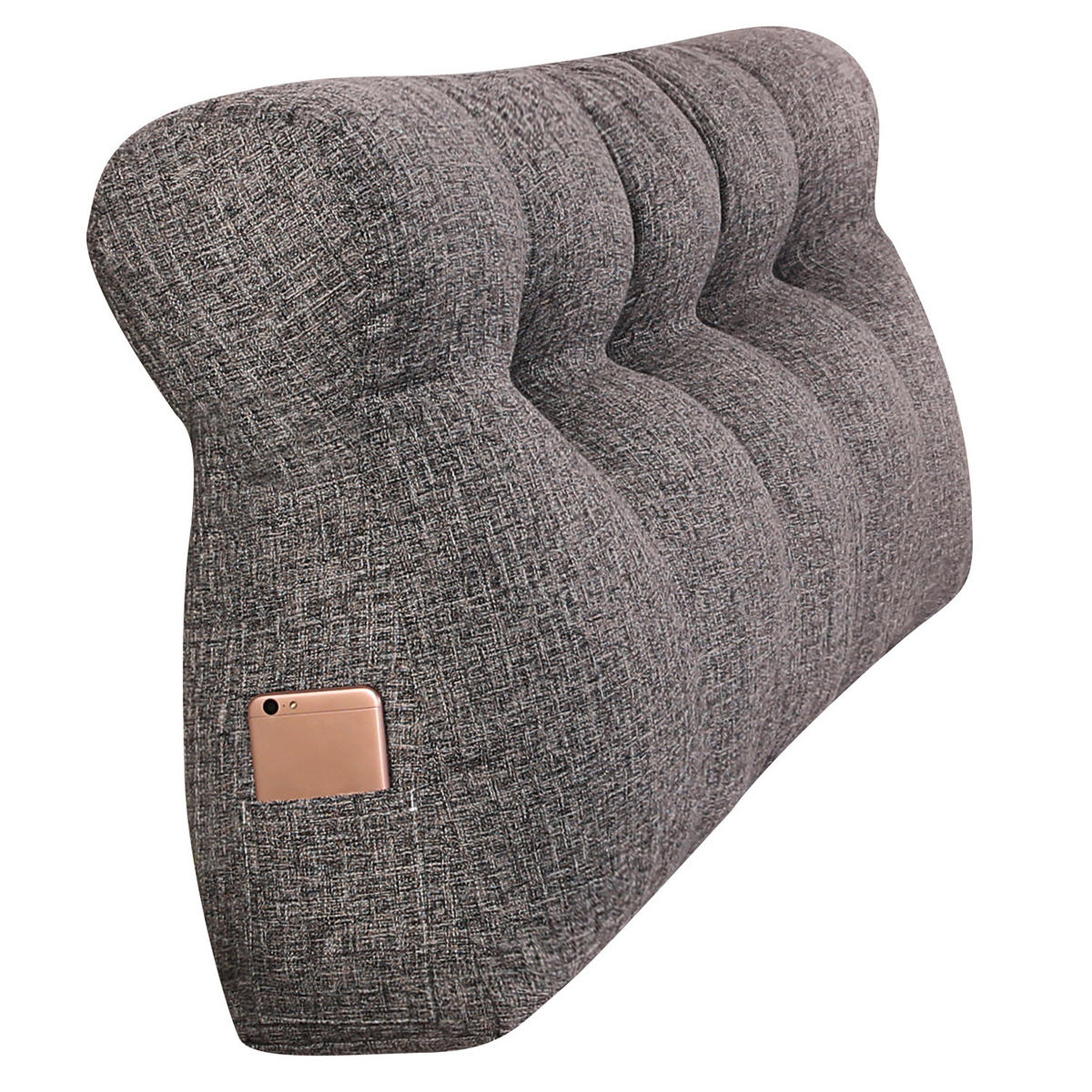 RÜCKENKISSEN Leinen Groß 200cm - Dunkelgrau, Textil (15/200cm) - Vercart