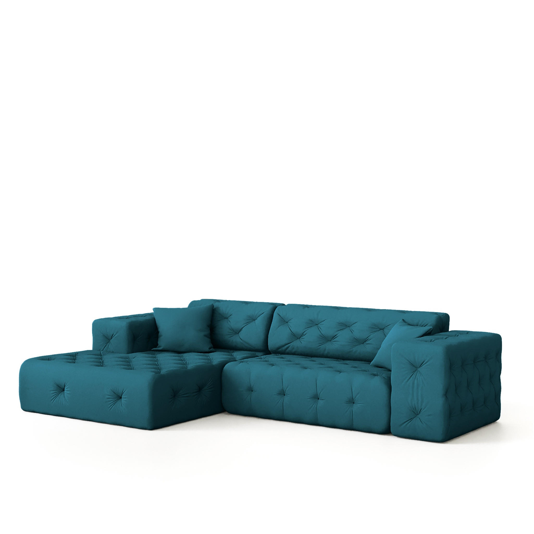 ECKSOFA Chantal - Blau, Holzwerkstoff/Textil (266/171cm) - Fun Möbel