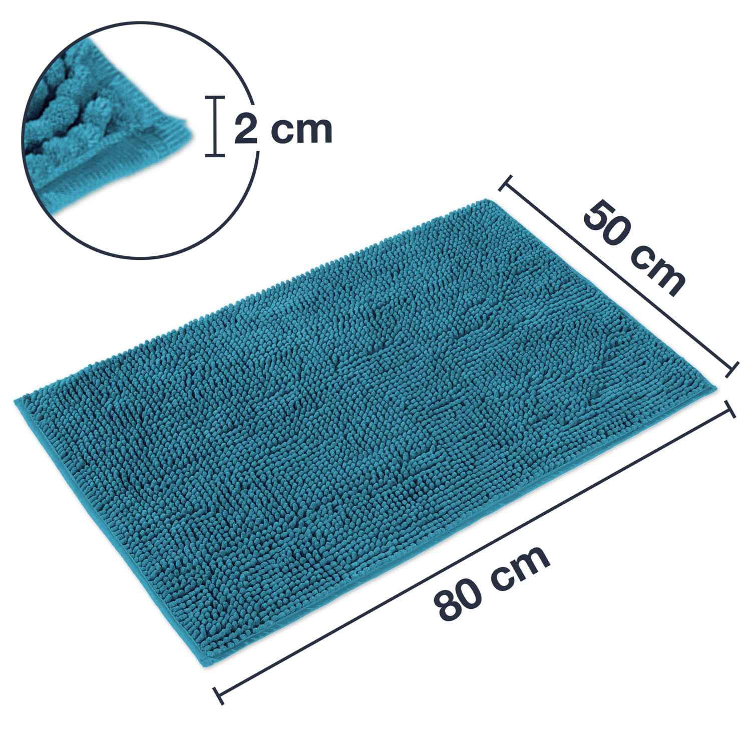 BADEMATTE PARIS - Petrol, Textil (50/80cm) - WohnDirect