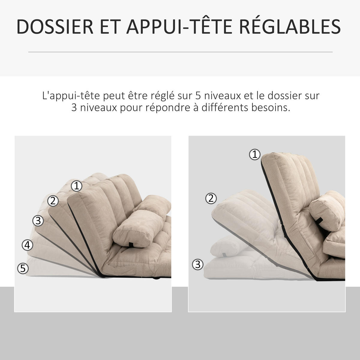 SCHLAFSESSEL DE-13402 Beige - Beige, Textil (185.42/152.4/259.08cm) - ComfortXL