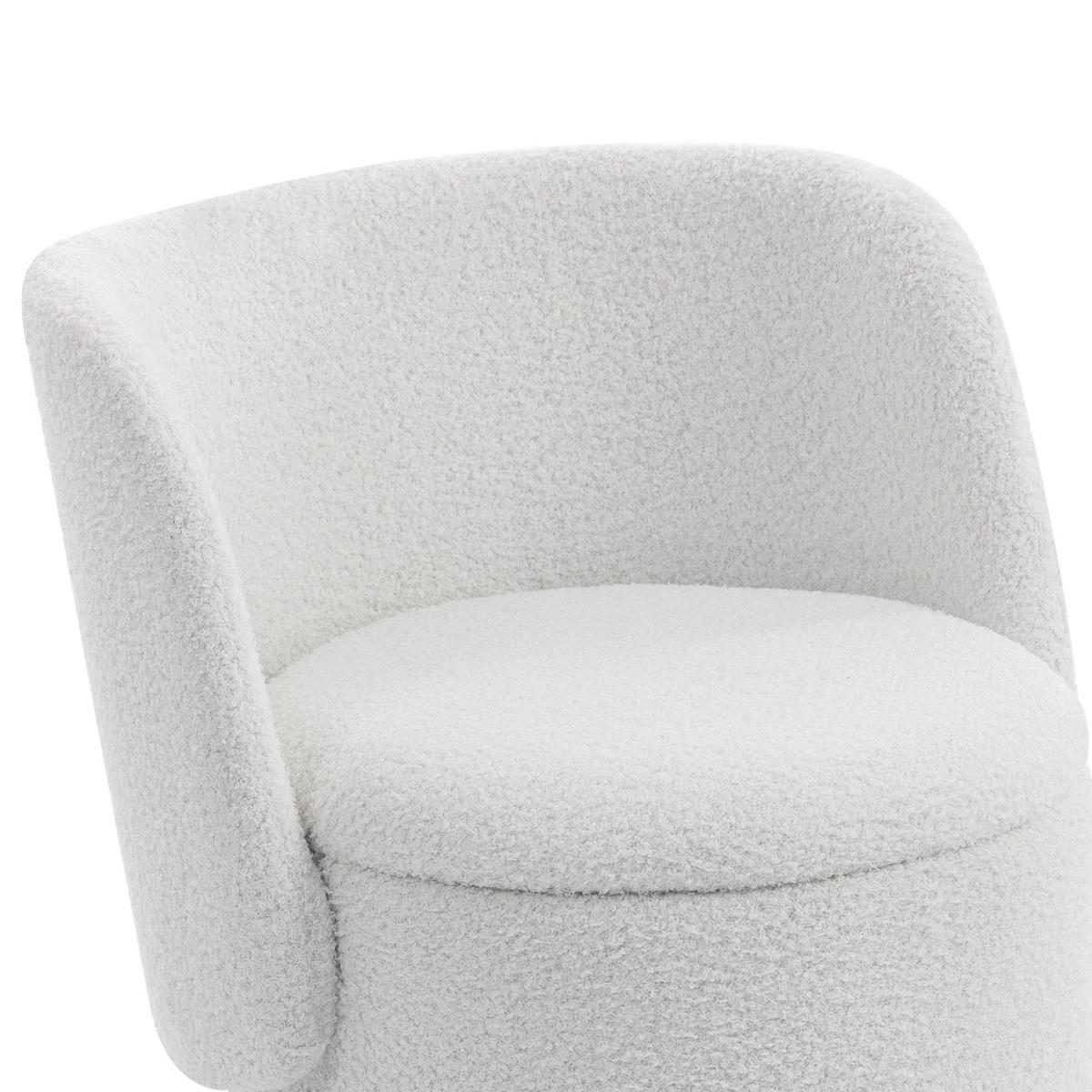 SESSEL Stoff Weiß drehbar und mit Stauraum - Weiß, Holzwerkstoff/Textil (48/75/52cm) - WISHDOR