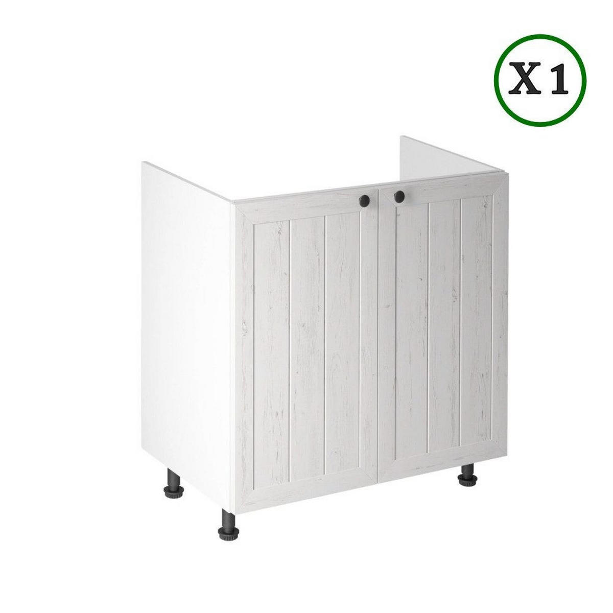 ECKKÜCHE 260 cm - Provence K3-M260 - in Andersen Kiefer - Schwarz/Weiß, Holz/Holzwerkstoff (260/120/47cm)