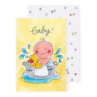 GRUSSKARTE Baby - Spritziges Willkommen in Bunt - 17 x 11,5cm - Multicolor, Papier (11.5/0.2cm) - Blond Amsterdam