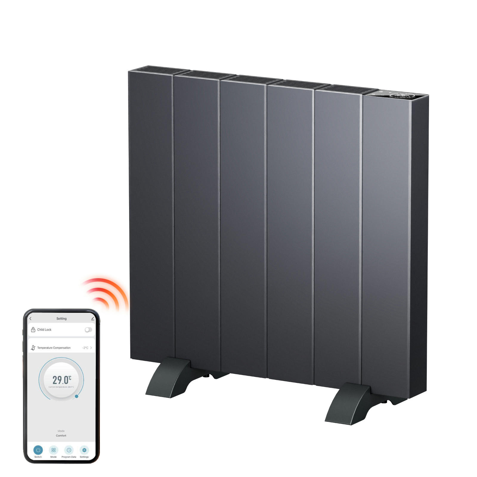 HEIZKÖRPER Anthrazit 54,4/50/6 cm - Anthrazit, Metall (54/50/6cm) - EMKE