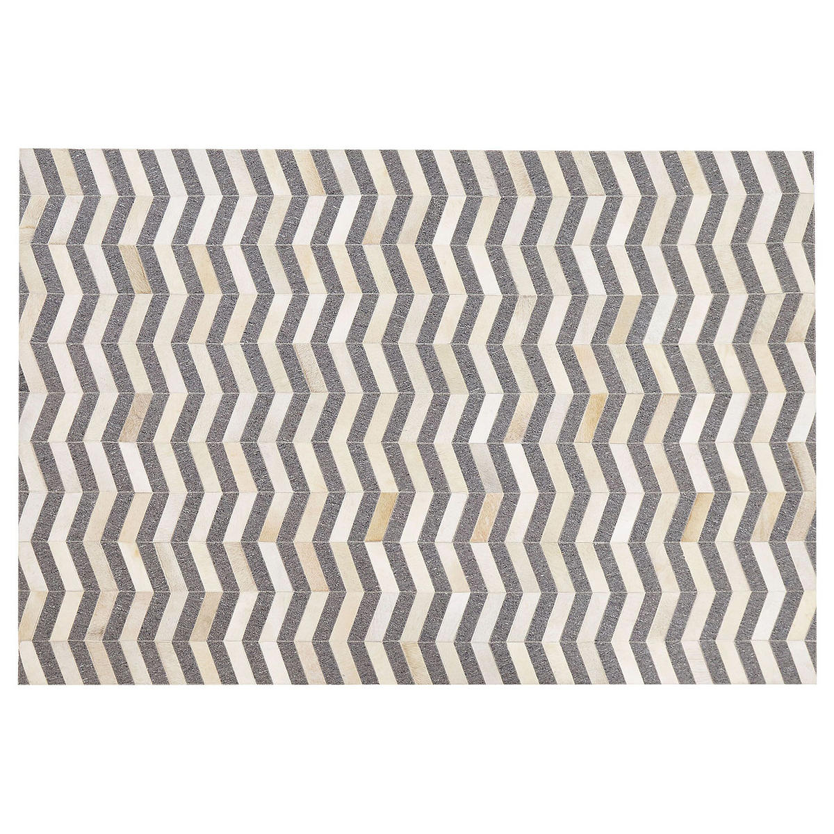 PATCHWORK-TEPPICH Baggoze 230/160 cm - Grau, Fell (160/230cm) - Beliani
