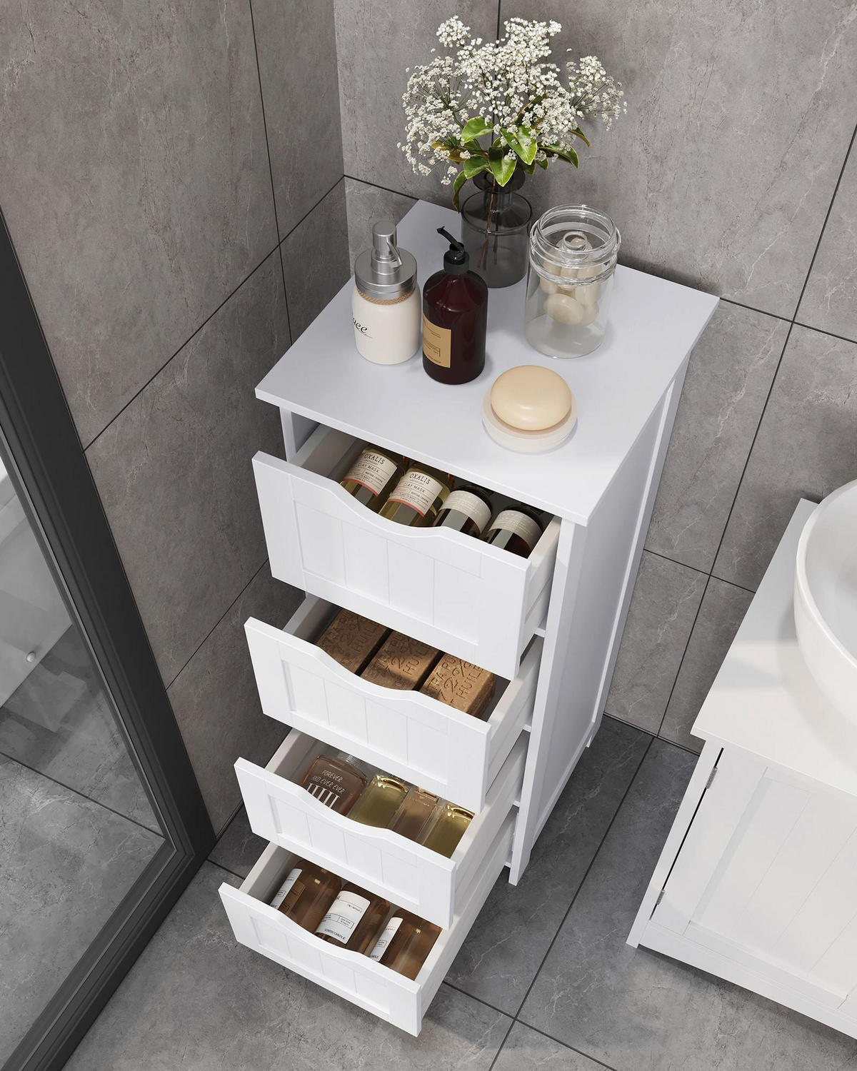 BEISTELLSCHRANK MEXICO CITY - Weiß, Holzwerkstoff (30/82/30cm) - Hansiro