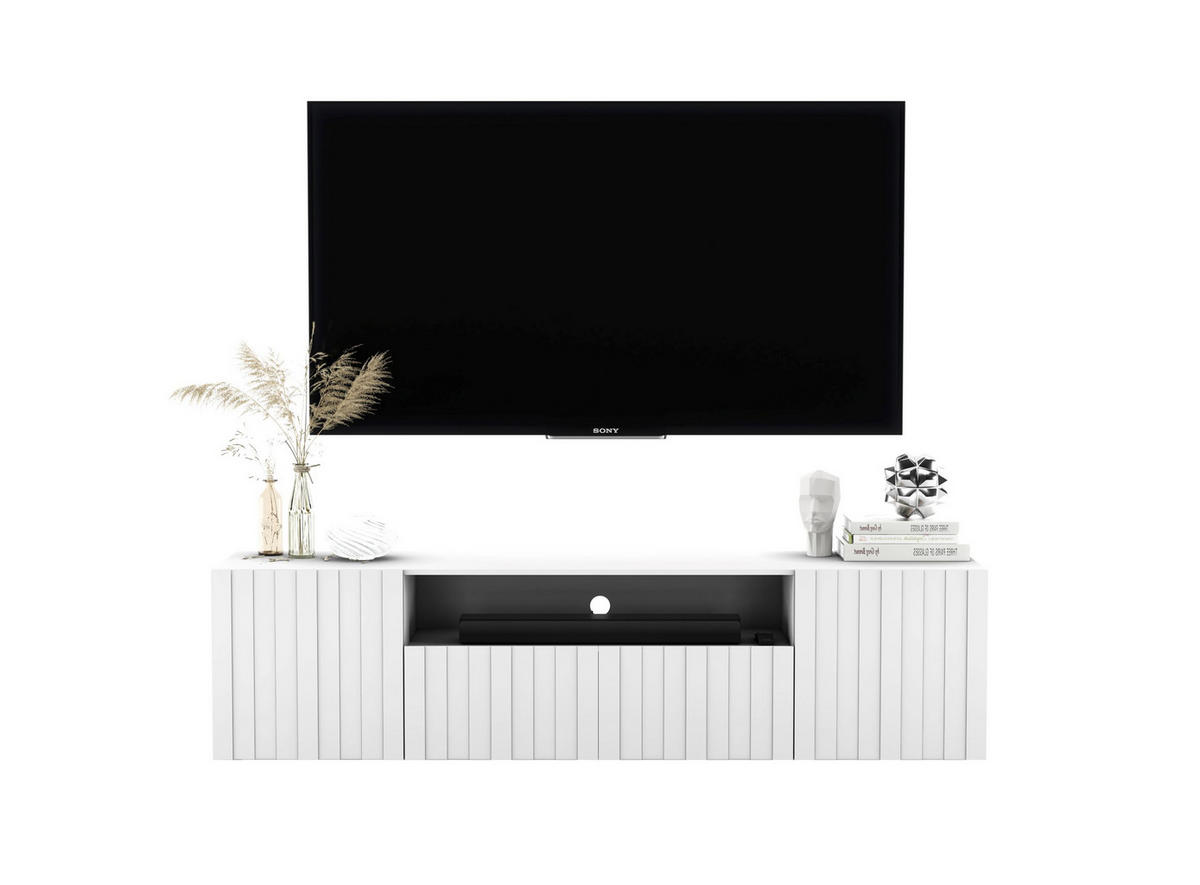 TV-SCHRANK Elpis2 Weiß Matt Glamour 150 cm - Weiß, Holzwerkstoff (150/37.5/36.5cm) - Meble Lindner