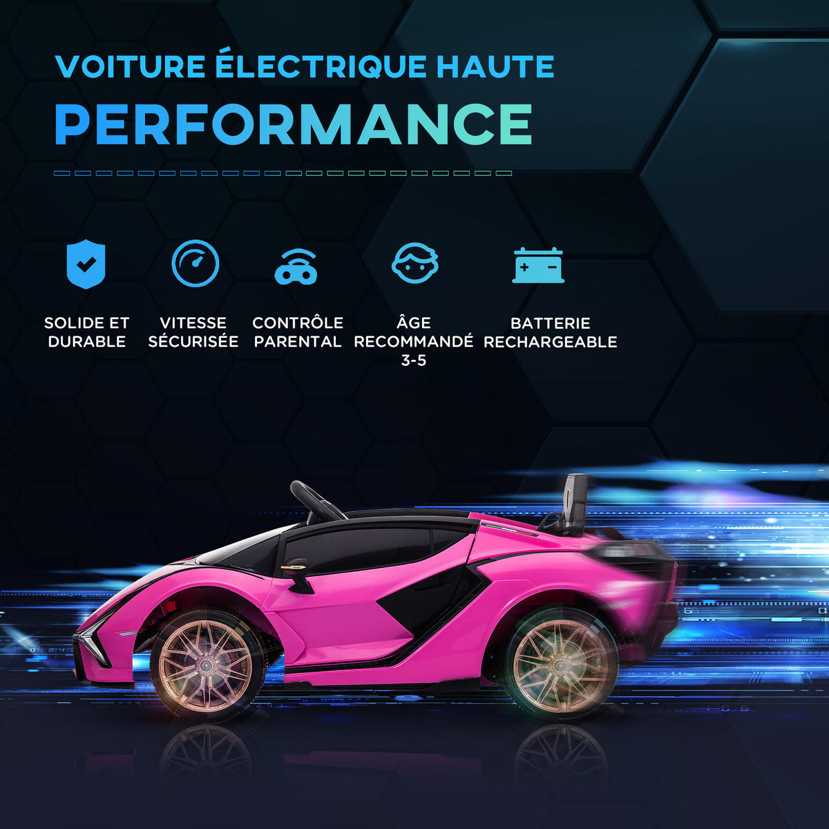 ELEKTRO-KINDERAUTO DE-13024 2,4G Fernbedienung Rosa - Pink, Kunststoff (108/62/40cm) - ComfortXL