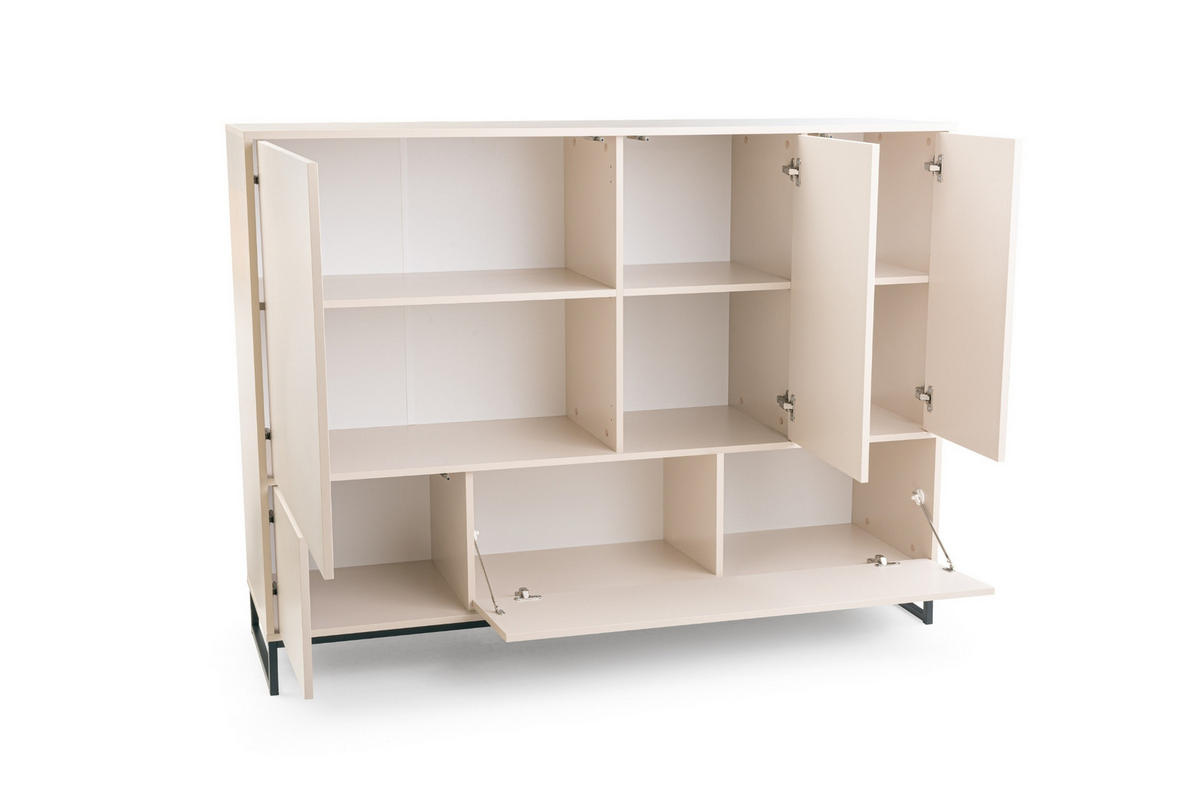 KOMMODE GENEVE 160/120/45 cm in Sandbeige - Beige, Holzwerkstoff (160/120/45cm) - Deine Möbel 24