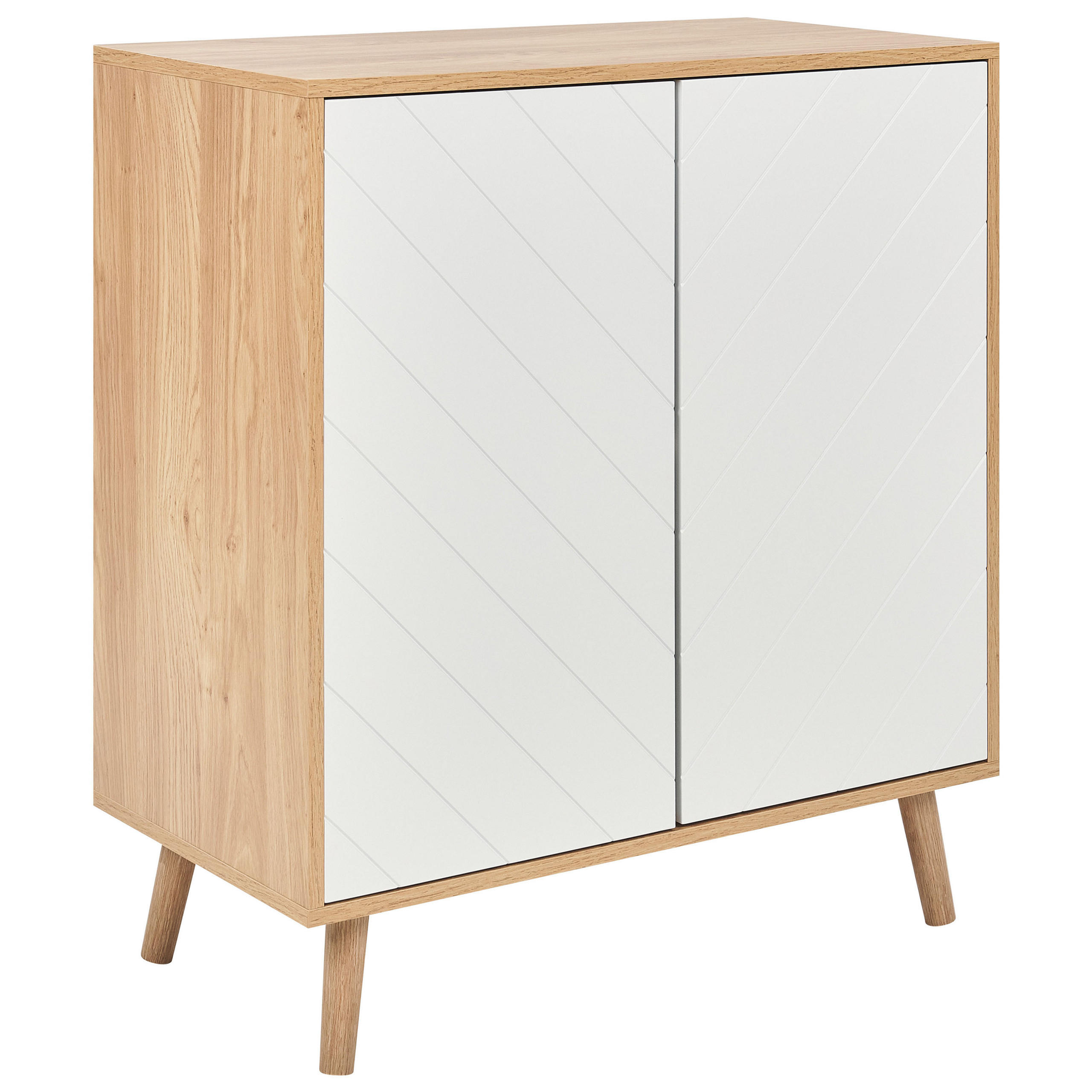 SCHRANK Weiß Bristow - Weiß, Holzwerkstoff (40/76/84cm) - Beliani