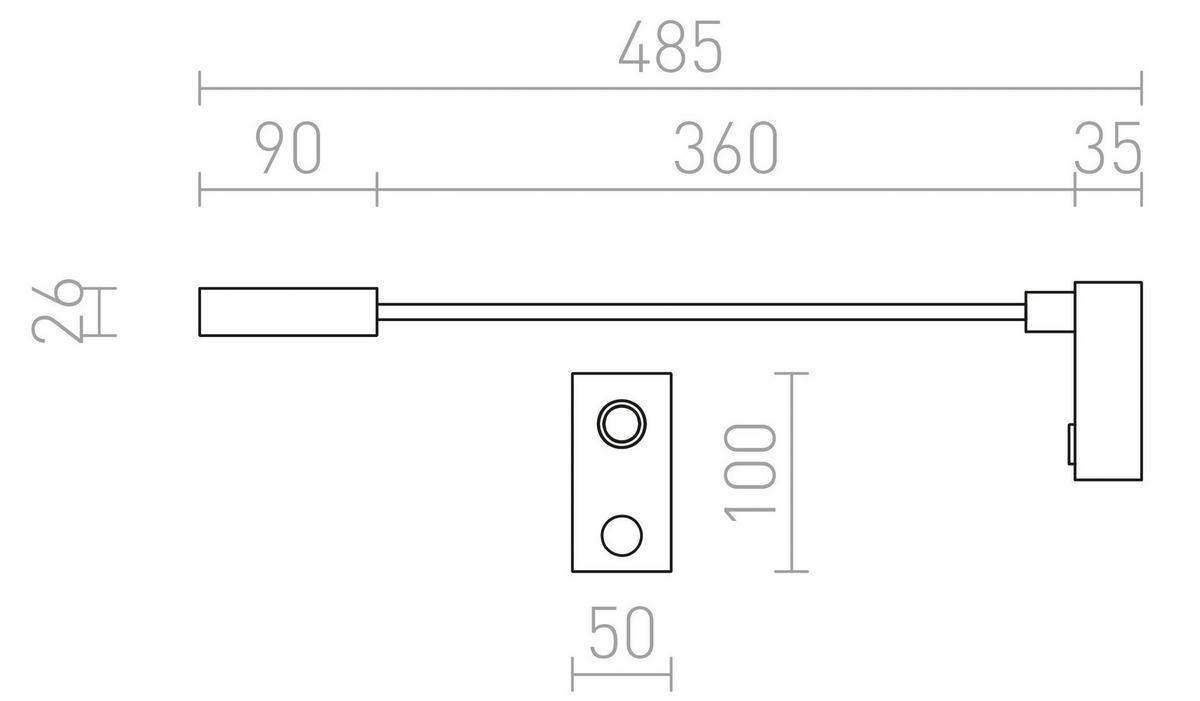 DECKENLEUCHTE AIM Schwarz 3 W - Schwarz, Metall (25/25/51cm) - Rendl