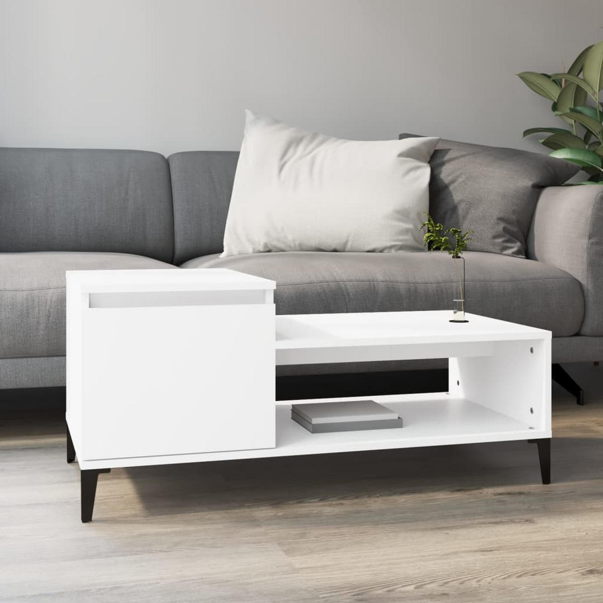 COUCHTISCH Weiß 100x50x45 cm Holzwerkstoff - Weiß, Holzwerkstoff (100/50/45cm) - furnicato