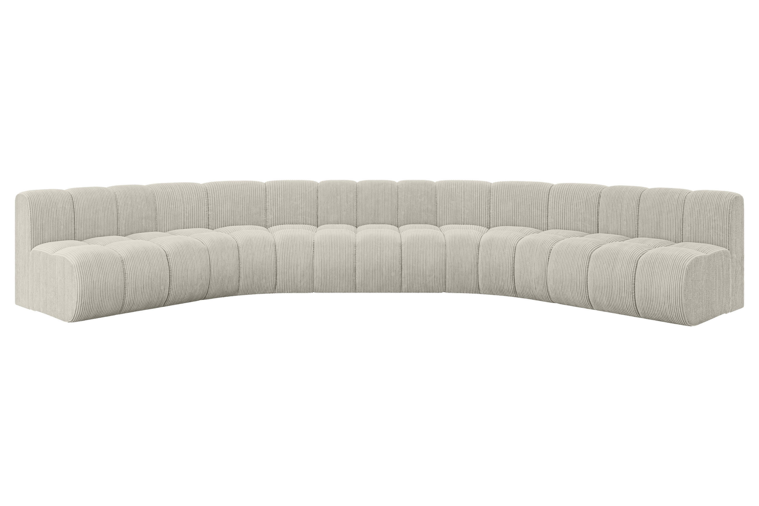 WOHNLANDSCHAFT modulares Sofa Montra-U1 - 490x174x70 cm Creme - Hellgrau/Creme, Holzwerkstoff/Textil (490/70/174cm) - ALTDECOR