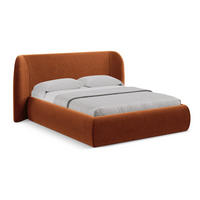 POLSTERBETT mit Bettkasten und Lattenrost 210x215 Orange - Terracotta/Schwarz, Kunststoff/Textil (160/200cm) - LaMiaSofa
