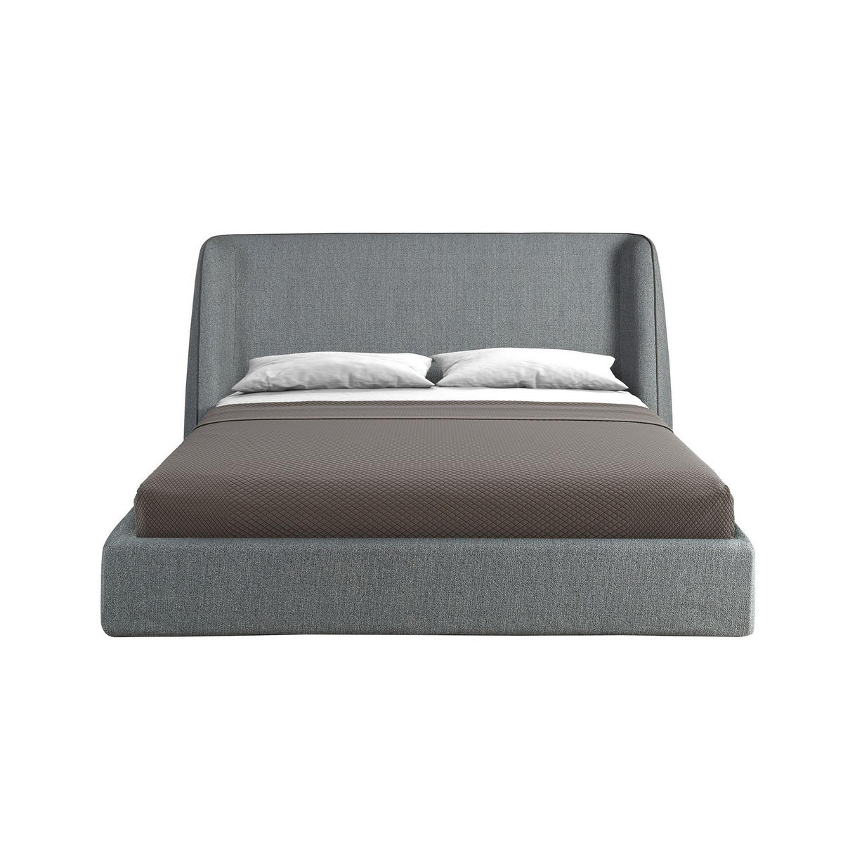 BETT Bett aus dunkelgrauem Stoff 231/239/104 cm - Grau, Textil/Metall (180/200cm) - ANGEL CERDA