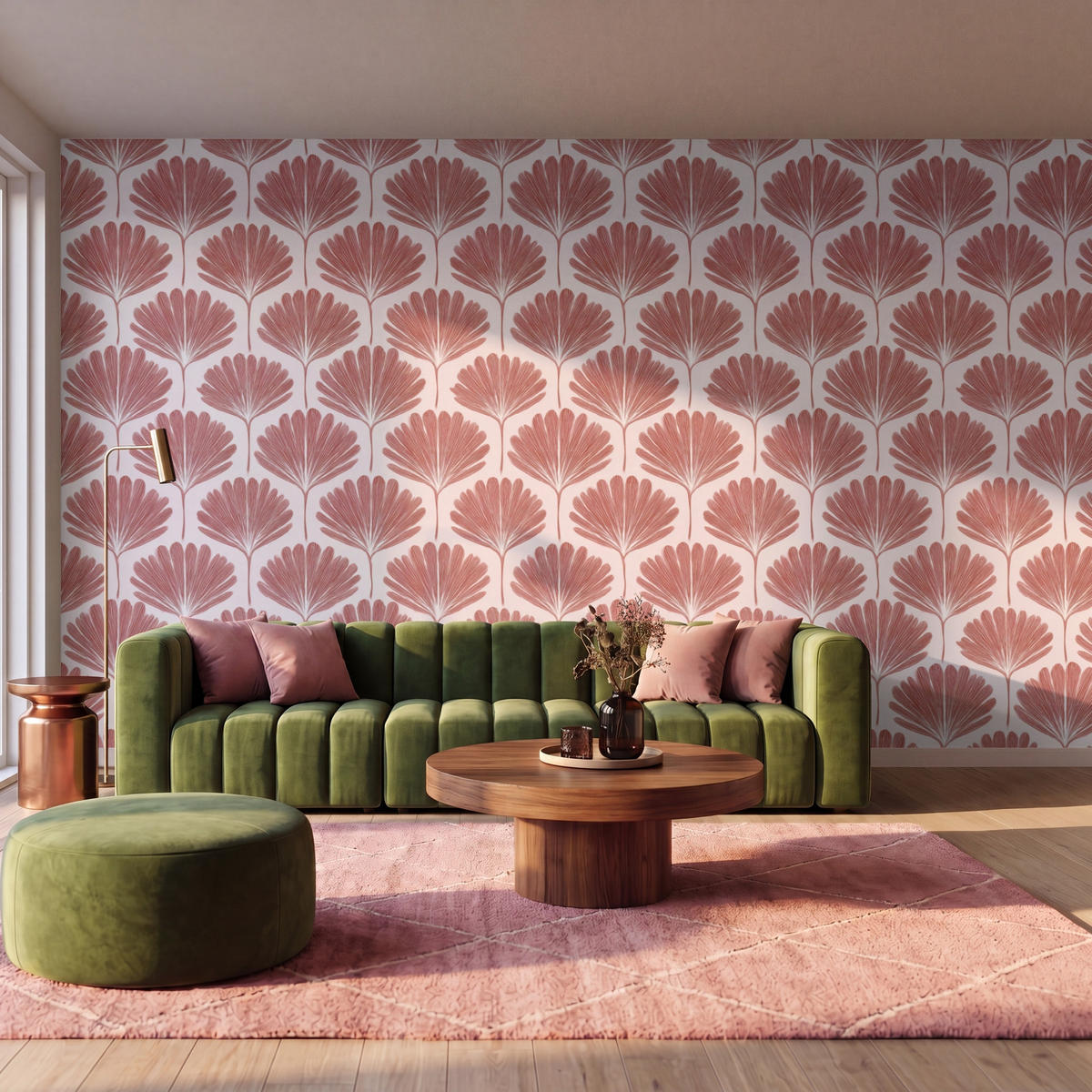 TAPETE - Fächer - Motiv - Terra - 450x280 cm - Rotbraun, Papier (450/280cm) - OnlyWow