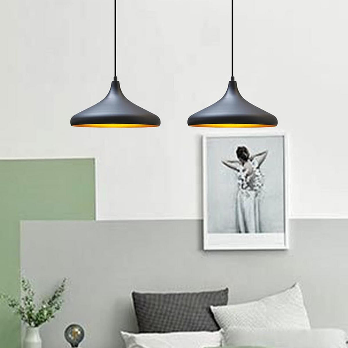 PENDELLEUCHTE Champion x2 35/20 - Schwarz, Metall (20/35/20cm) - Bamyum