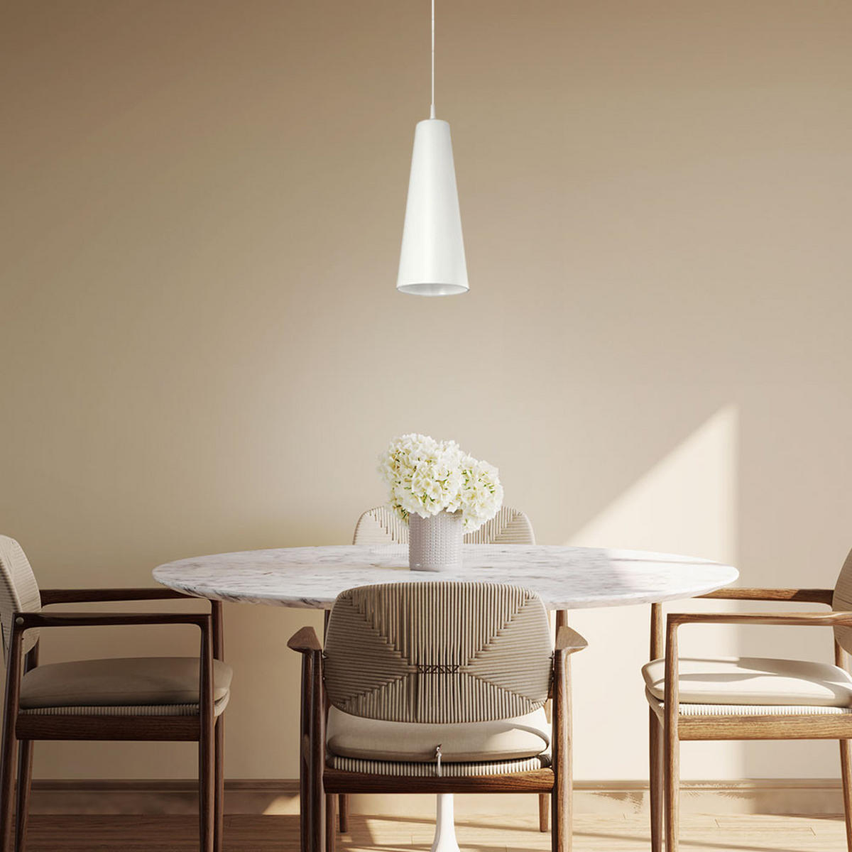 HÄNGELEUCHTE RAZZI Stoff Weiß - Weiß, Textil (20/20/120cm)