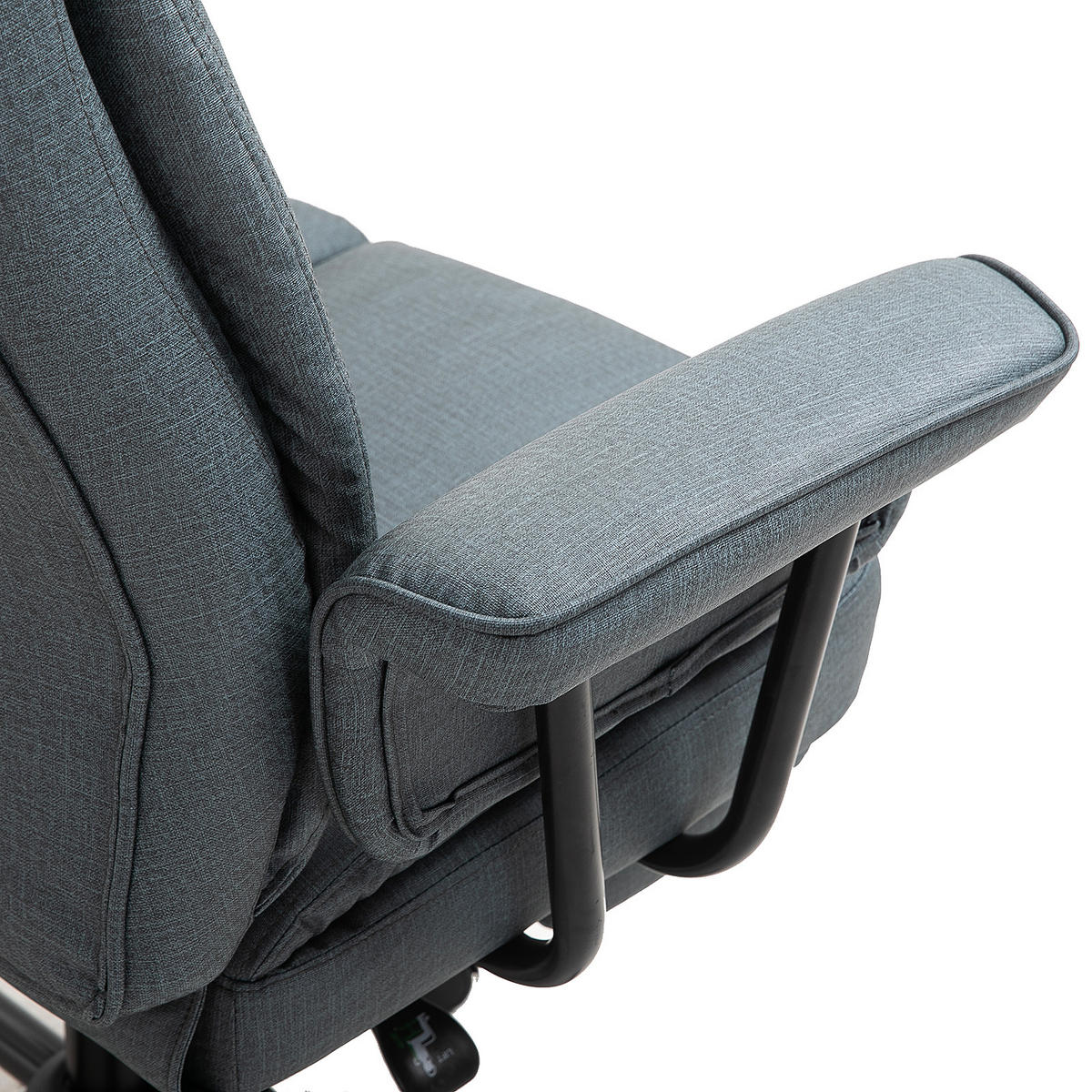 BÜROSTUHL höhenverstellbar Chefsessel Computerstuhl mit Fußstütze 360° PU - Grau, Leder (80/126/68cm) - Vinsetto