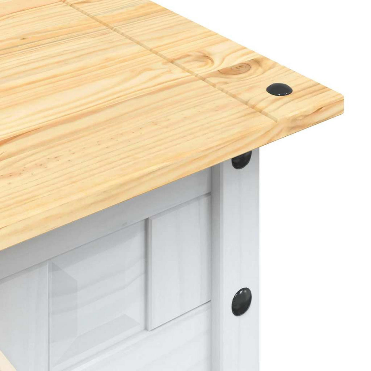 COUCHTISCH Mexikanischer Stil 100/55/44 cm aus Kiefernholz Weiß mit 1 Schublade - Weiß, Holz (55/100/44cm) - vidaXL