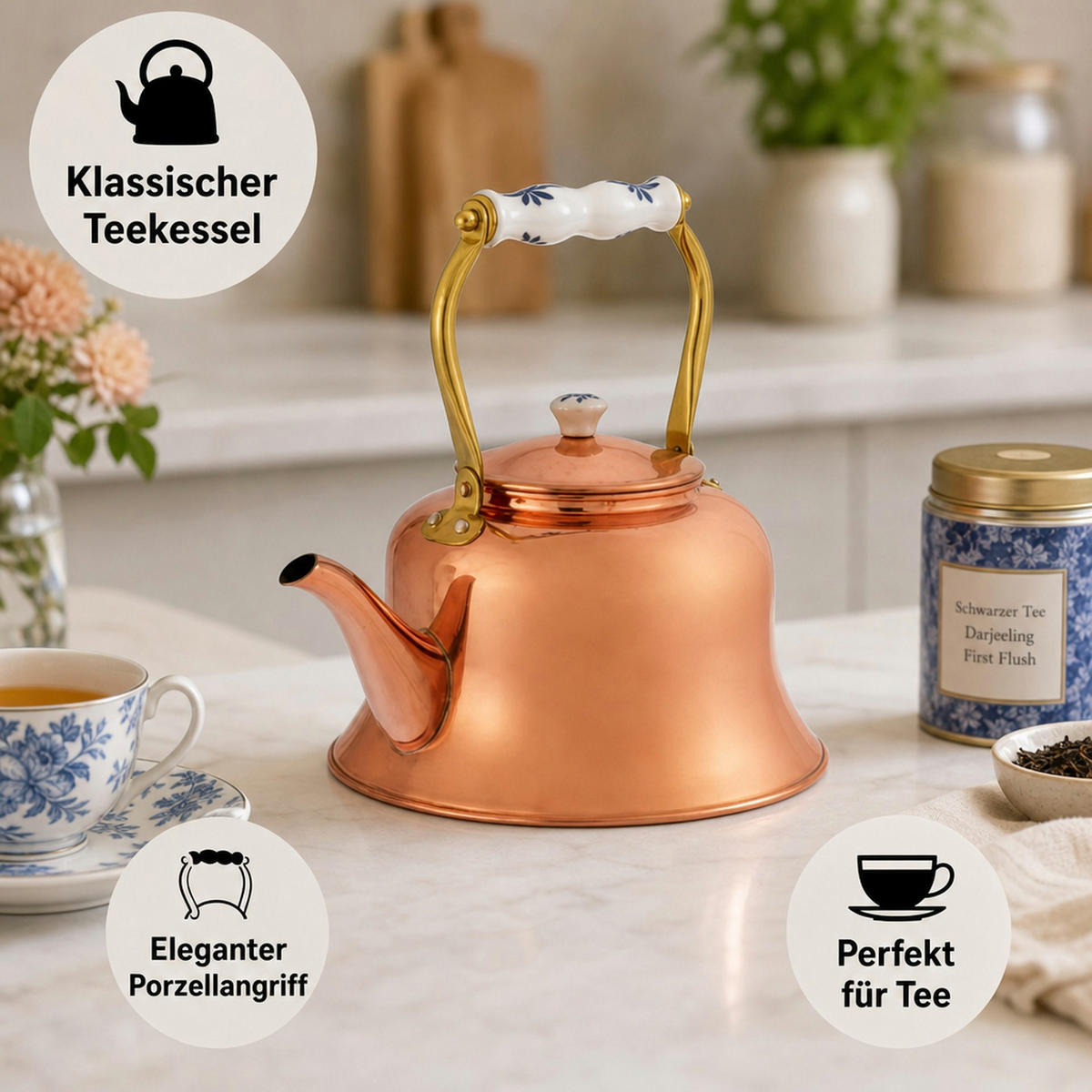 WASSERKESSEL - Kupferfarben, Metall (20cm) - ich-zapfe