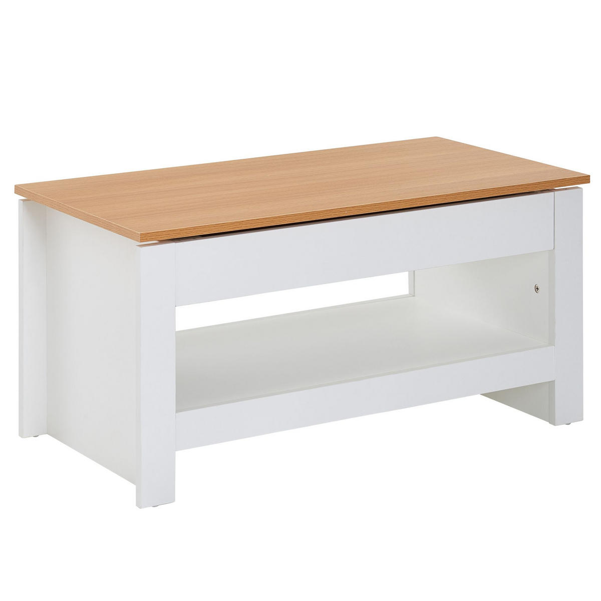 COUCHTISCH in Anthrazit, Holz mit Stauraum, Abgesetztes Design, Kratz- und Wasserbeständig - Weiß, Holz/Holzwerkstoff (47/85/45cm) - KADIMA DESIGN
