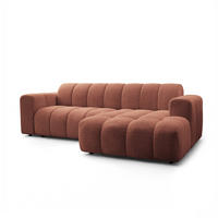 ECKSOFA TISI Orange Strukturstoff - Orange, Holz (274/165cm) - MASSENO