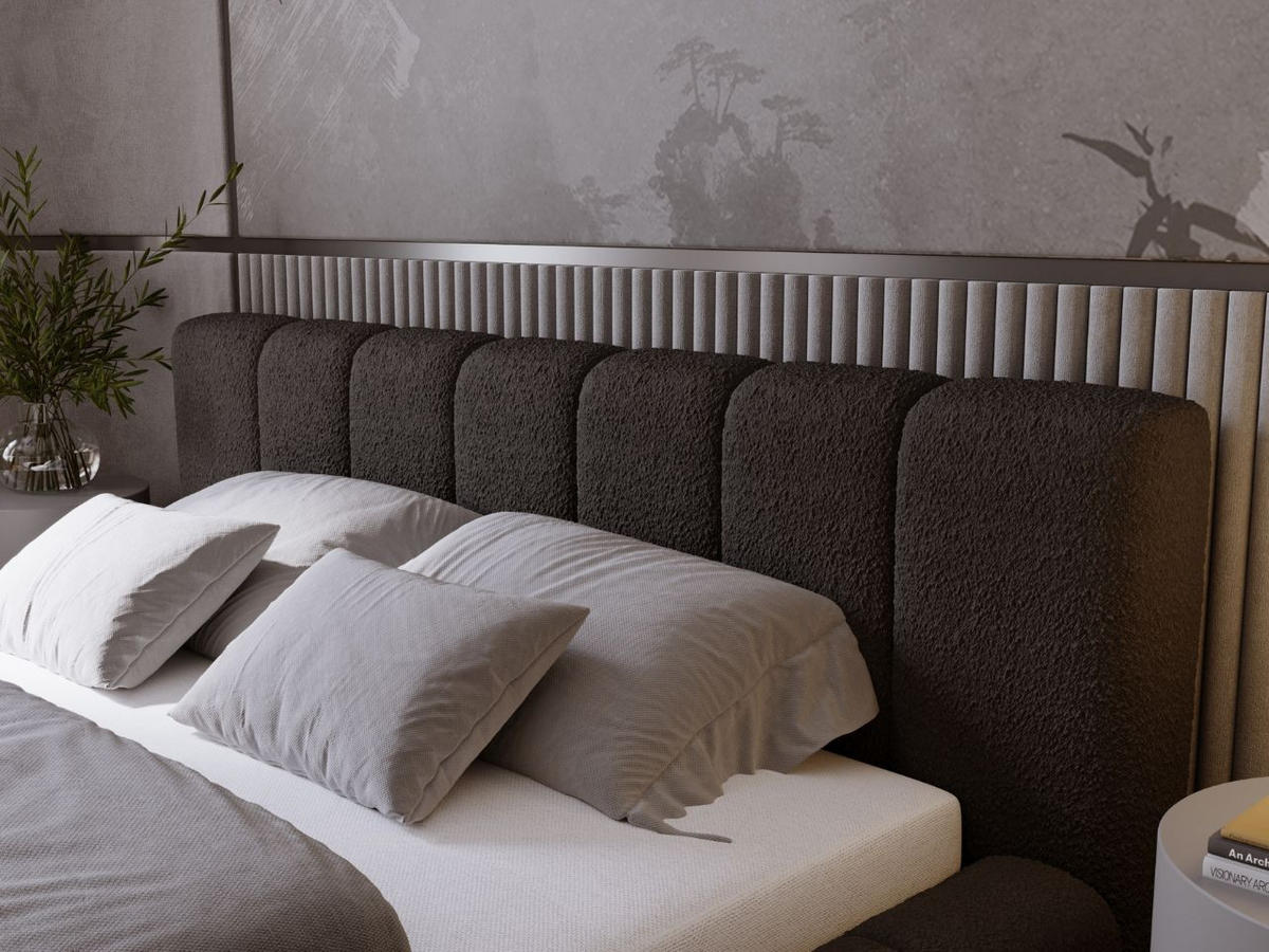 POLSTERBETT Orio 160x200 Schwarz - Schwarz, Textil (160/200cm) - Graingold