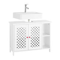 WASCHBECKENUNTERSCHRANK Weiß 80x31,5x60,5cm - Weiß, Holzwerkstoff (80/31.5/61.5cm) - SoBuy