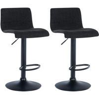 BARHOCKER 2er Set Stoff schwarz - Schwarz, Textil/Metall (39/84/36cm) - CLP