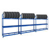 REIFENREGAL Tiger XL 3er-Set mit 3x 200x180x45 cm 300 kg Fachlast bis zu 63 Reifen Blau - Blau, Metall (540/200/45cm) - PROREGAL